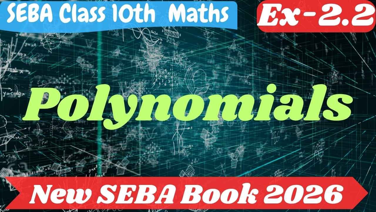 SEBA Class 10 Maths Exercise 2.2 Solutions Polynomials