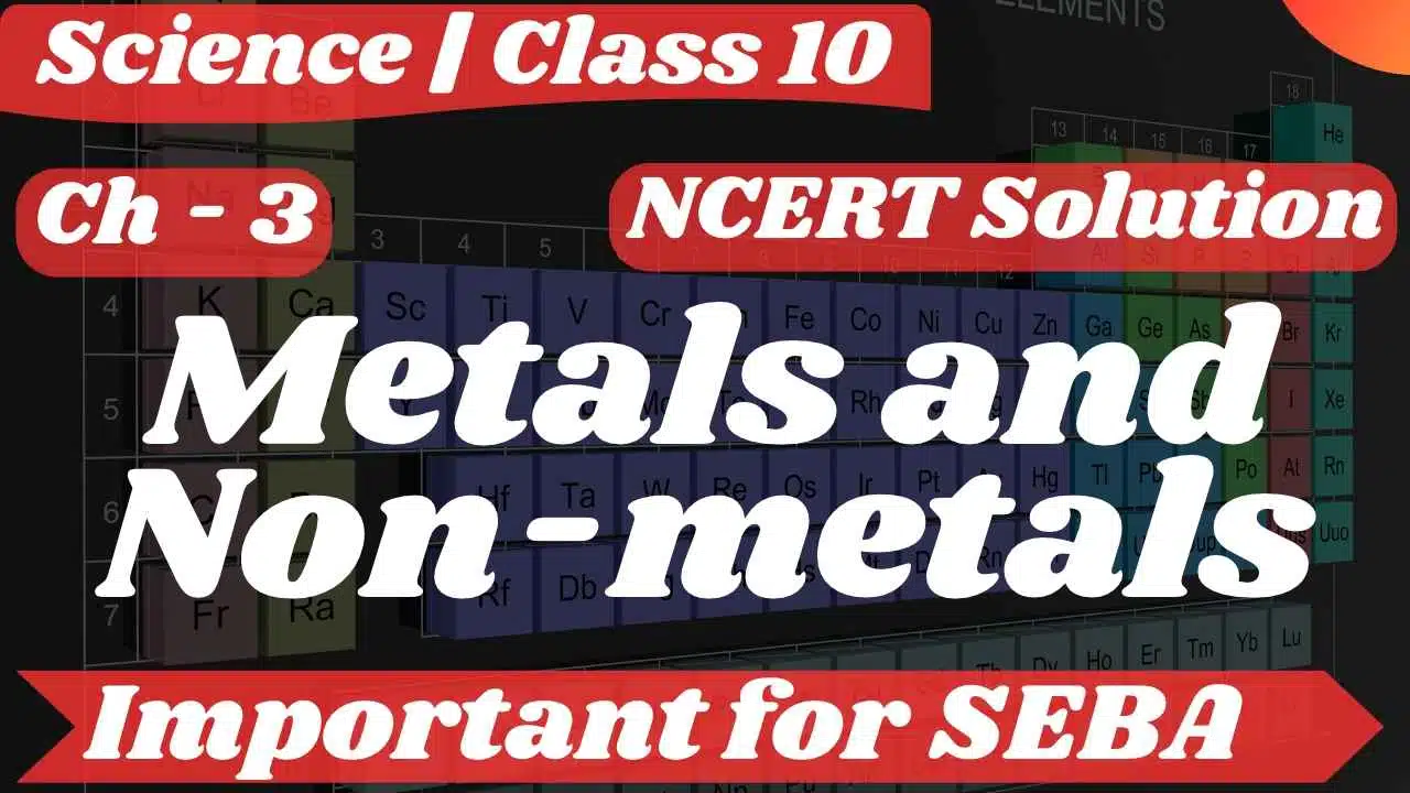 NCERT Solutions for Class 10 Science Chapter 3 Metals and Non-metals